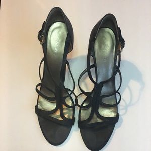 Nine West Black Strappy Heels